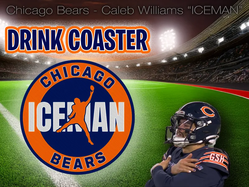 Chicago Bears Coaster - Caleb Williams ICEMAN