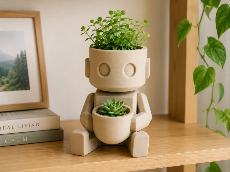 Robot Planter Duo Porta piante 3D con doppio vaso