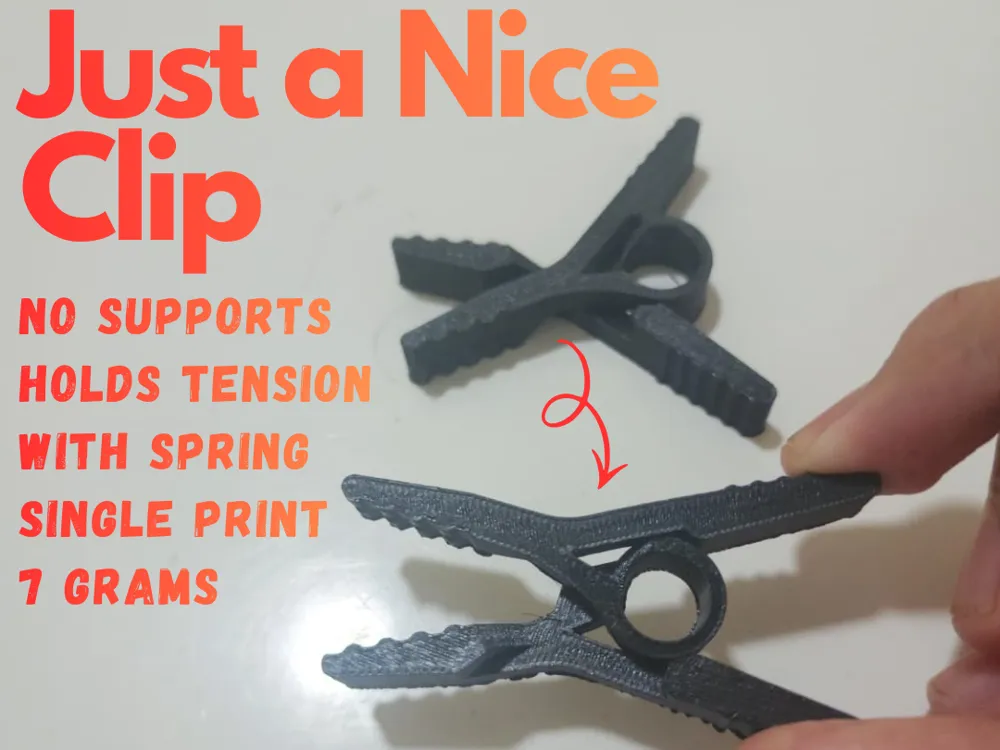 Clip o pieza de sujeción: Just A Nice Clip. Referencia del modelo original.
