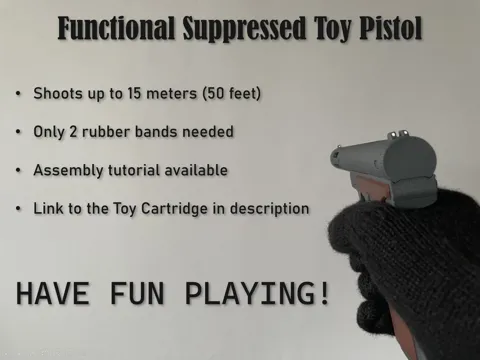 Functional Suppressed Toy Pistol view 2