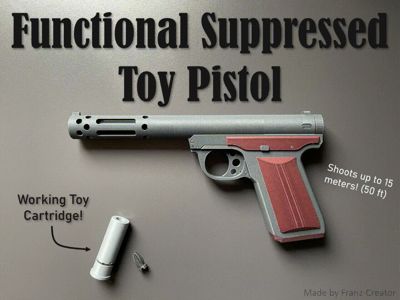 Functional Suppressed Toy Pistol