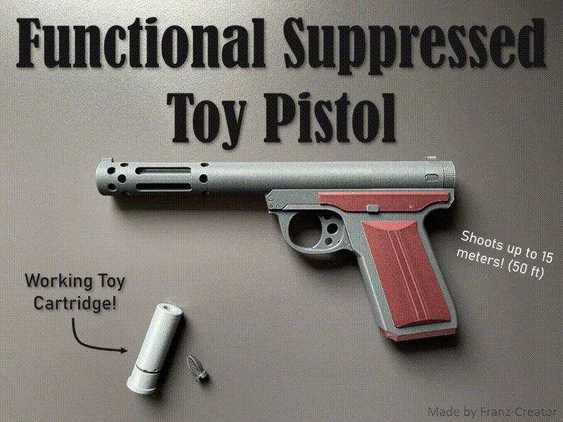Functional Suppressed Toy Pistol