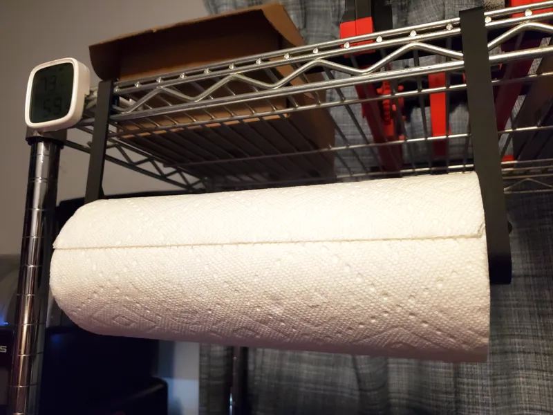 Paper Towel Hanger for Wire Shelves Holds Mega