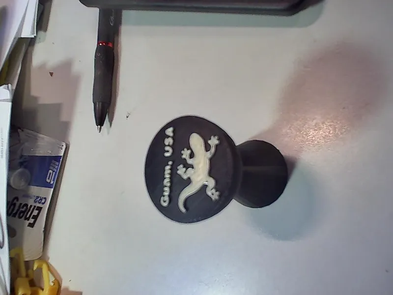 Guam Latte Stone with Gecko