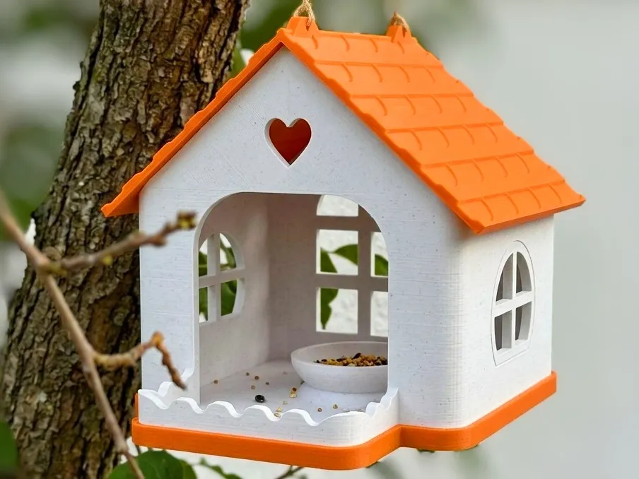 Heart Haven - Charming 2-Part Birdhouse & Feeder view 3