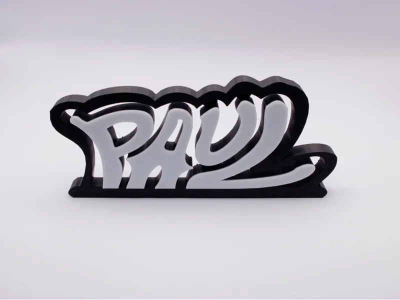 Paul, freestanding desk nameplate