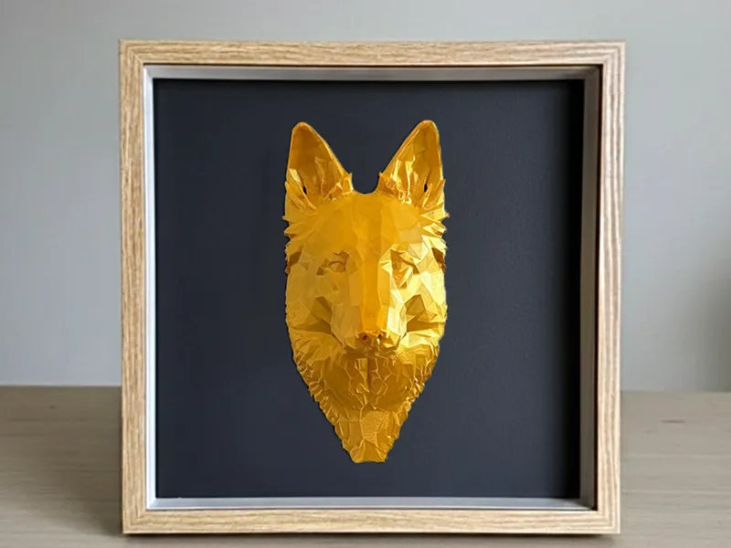 German Shepherd Bust Low Poly Art