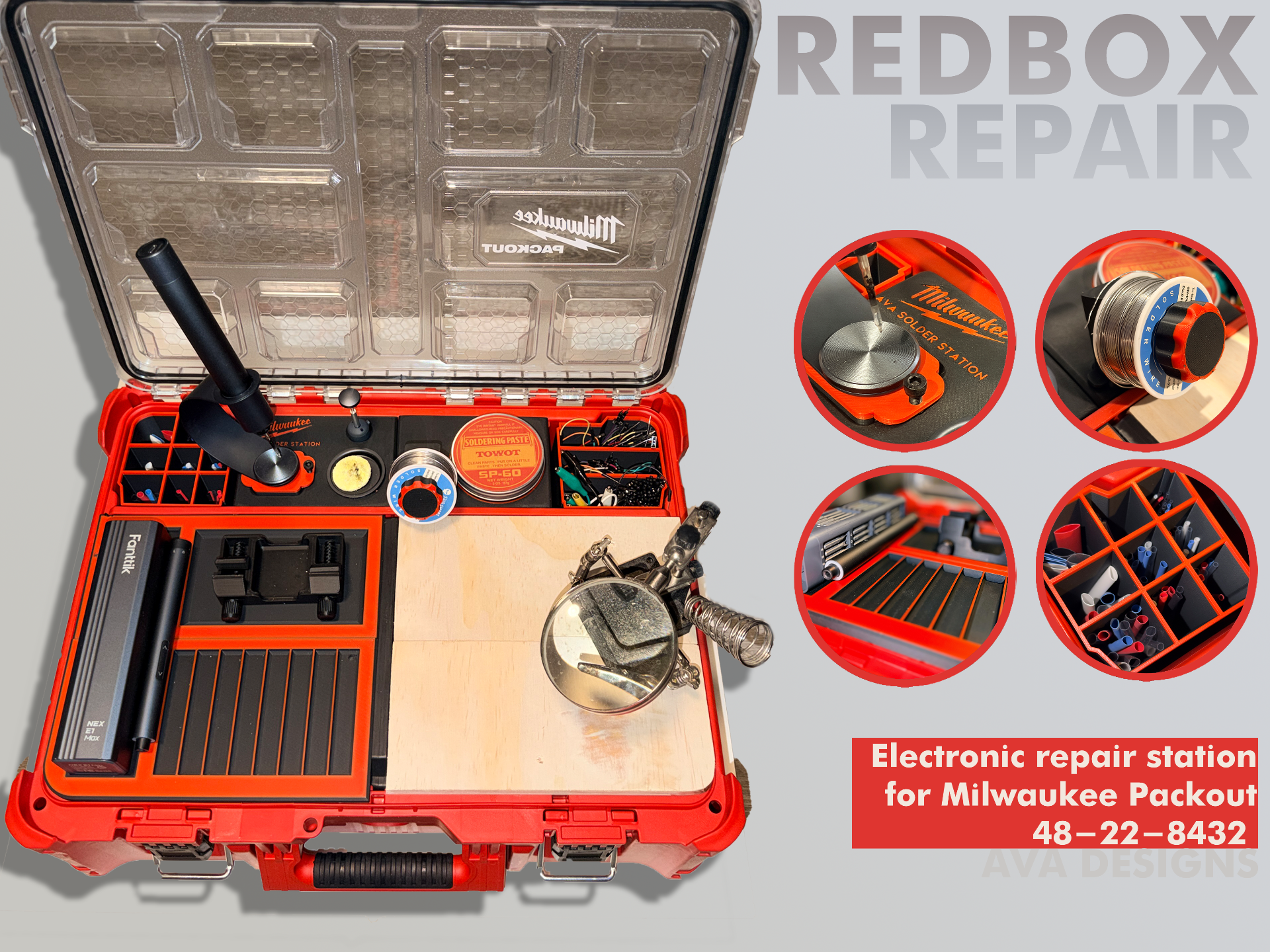 Milwaukee Packout Electronic Repair/Solder Station