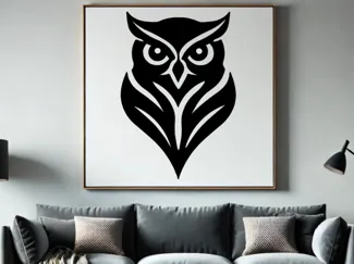 2D Owl Art | Modern Owl Wallart