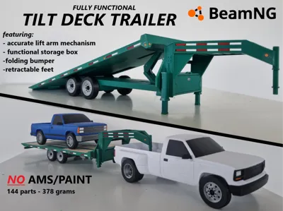 Functional tilt deck trailer for D-series tow rig