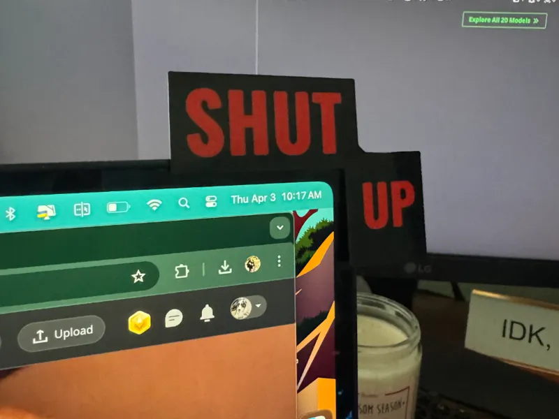 Shut up sign for video calls