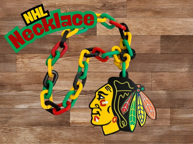 NHL Teams Chain Necklace - Chicago Blackhawks