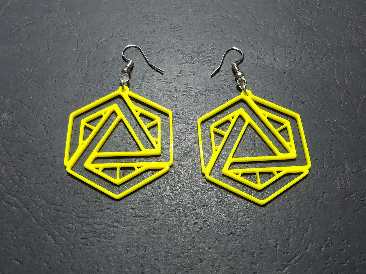 Geometric Trinity Earrings view 2