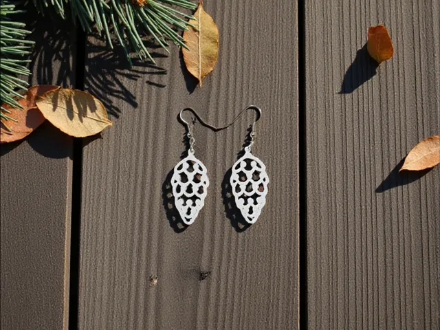 Pine cone wreath earrings