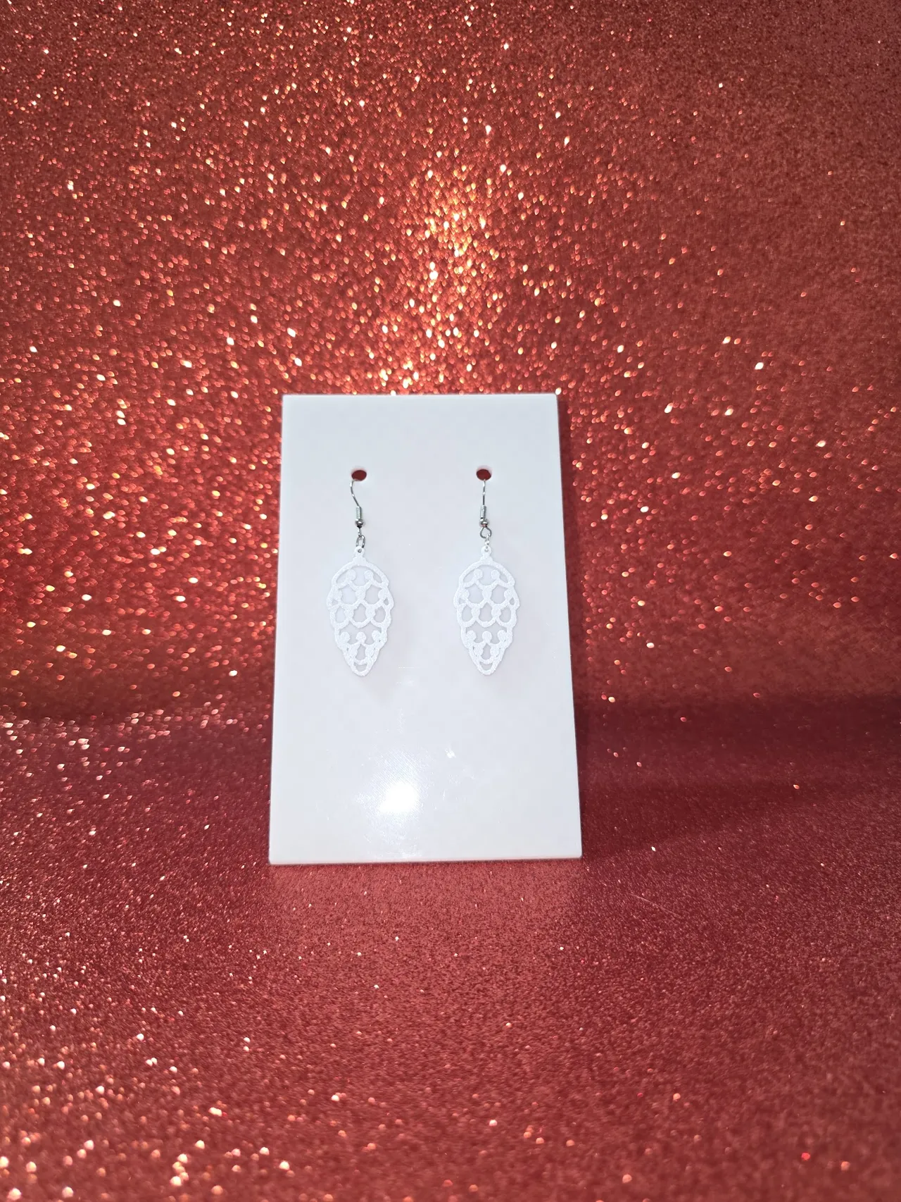 Pine cone wreath earrings view 2