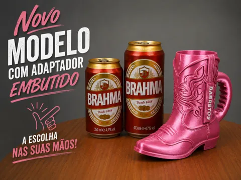 Soporte: Bota Porta Lata Latão Copo Stanley Barretos — referencia de MakerWorld