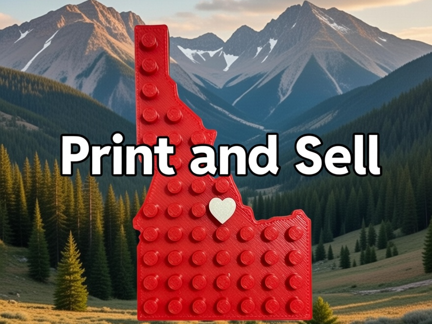 Idaho State Brick magnet with movable heart peg