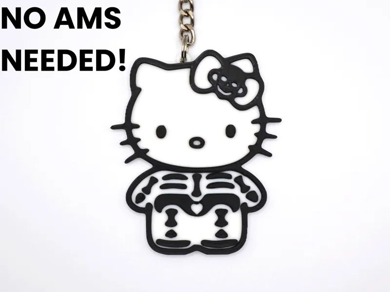 Hello Kitty Halloween Skeleton Keychain