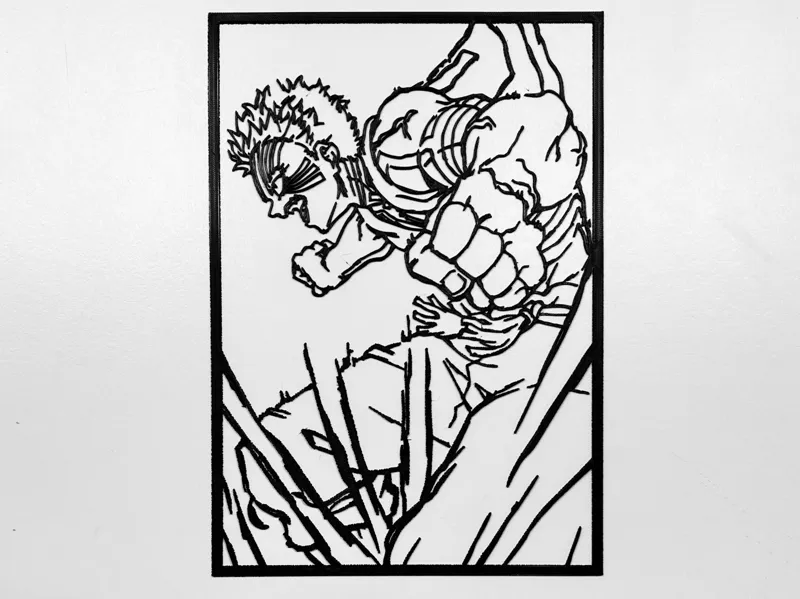 Akaza fighting stance Wall Art - Demon Slayer