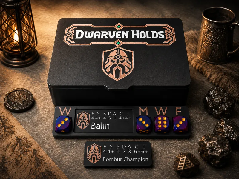 Dwarven holds - MESBG 2024 Hero Tracker + Box