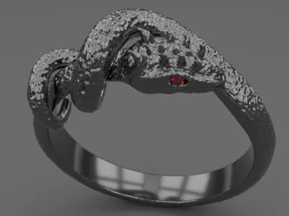 Snake Ring With Sparkle Eyes