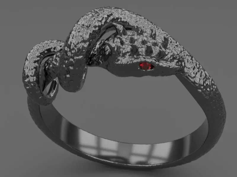 Snake Ring With Sparkle Eyes