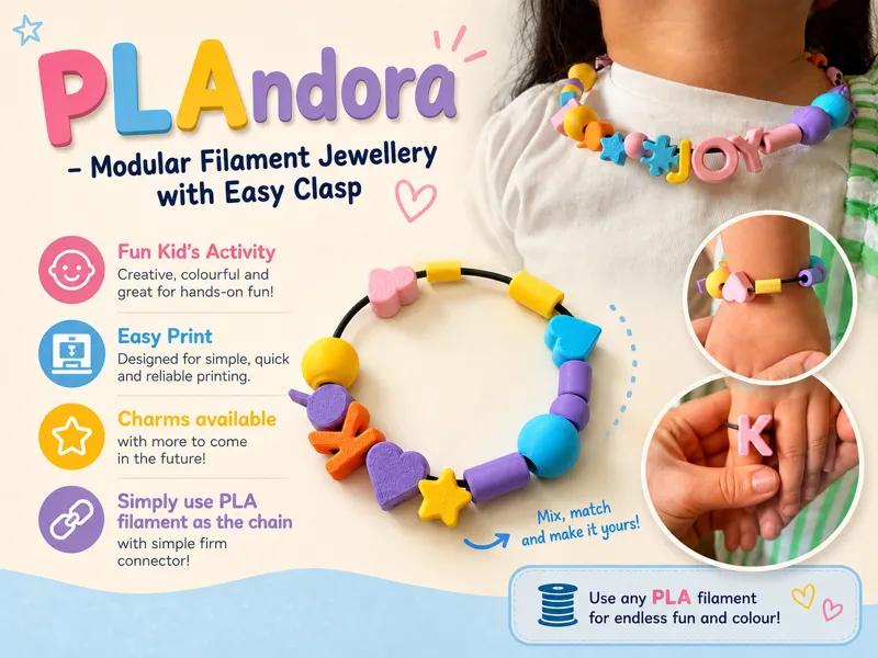 PLAndora – Modular Filament Jewellery w Easy Clasp