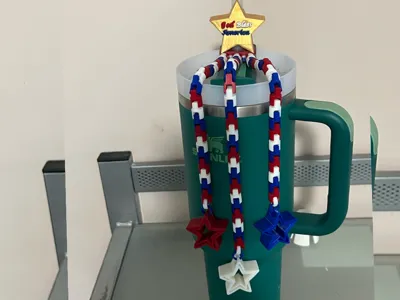 Patriotic star straw buddy