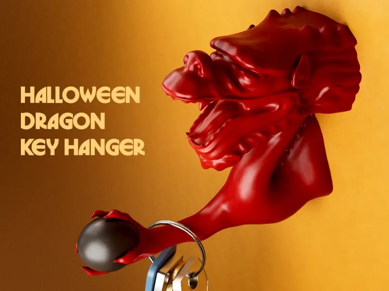 Halloween Dragon Key-Hanger  (easy print)