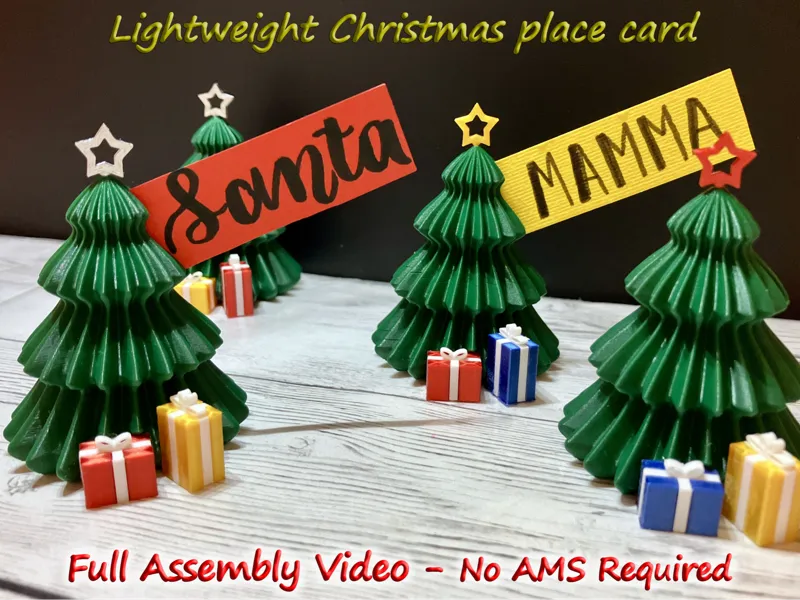 Christmas Tree Place Cards – Lightweight Print