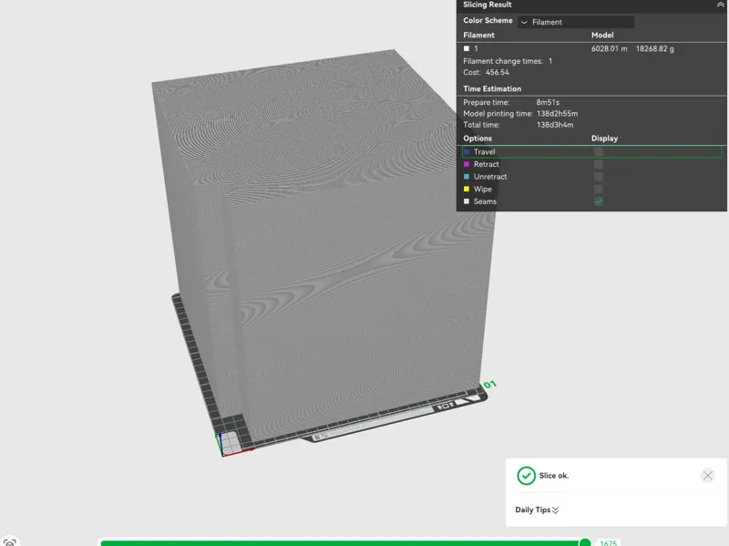 P1 / x1 / P2 / A1 Max Build volume cube 100% infil