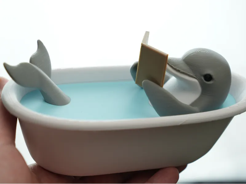Dolphin taking a bath
