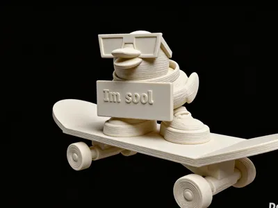 cool duck on skate board
