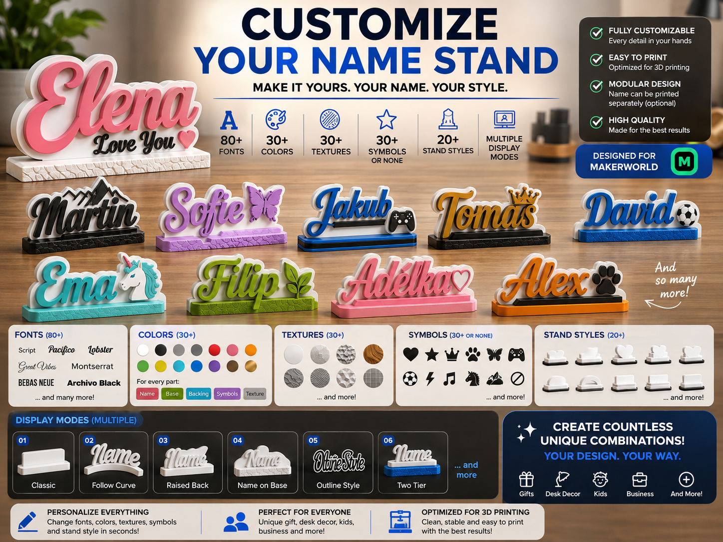 Ultimate Customizable Name Stand – Create Yours 3D model