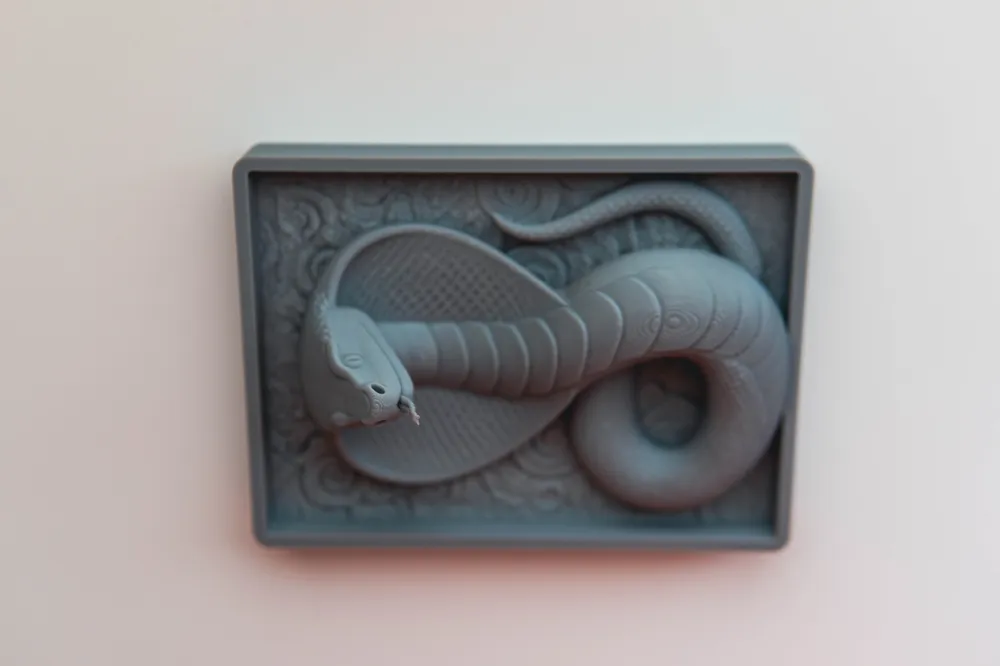 Cobra Snake - Unified Bas Relief Art - Free 3D Print Model - MakerWorld
