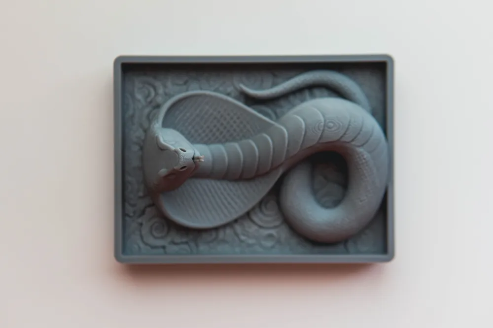 Cobra Snake - Unified Bas Relief Art - Free 3D Print Model - MakerWorld