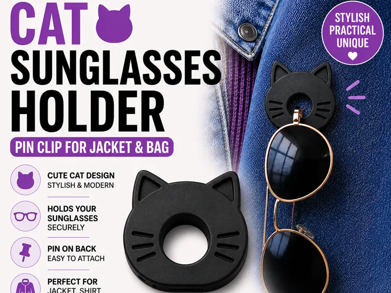 Katzen-Sonnenbrillenhalter-Anstecker Jacke &Tasche