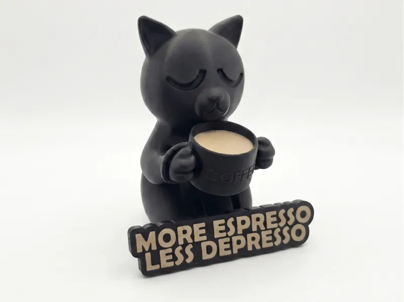 More Espresso Less Depresso Desk Cat