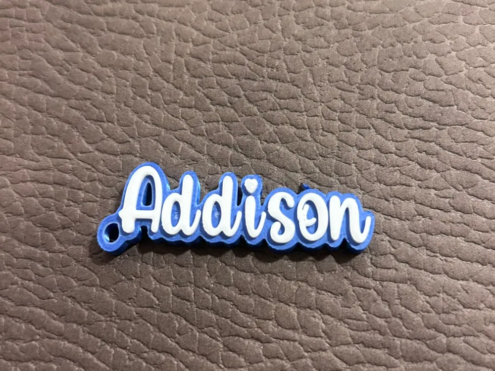 Addison name keychain - Free 3D Print Model - MakerWorld