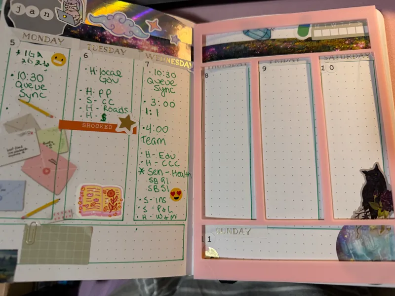 B6 Bullet Journal Weekly Spread Stencil