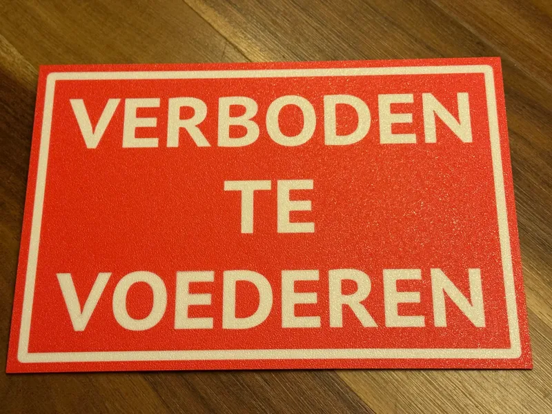 Verboden te voederen sign