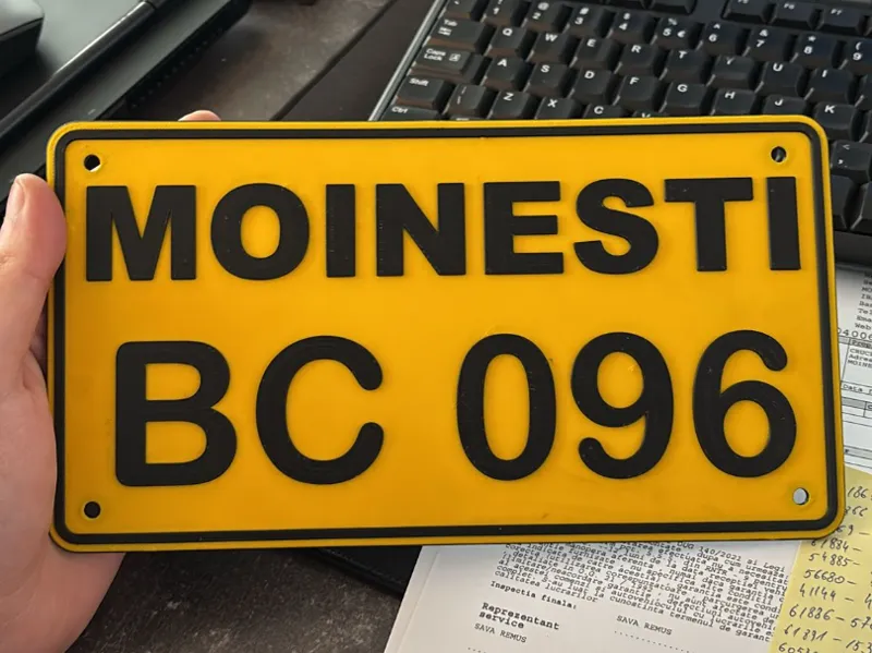 Number plate for ATV