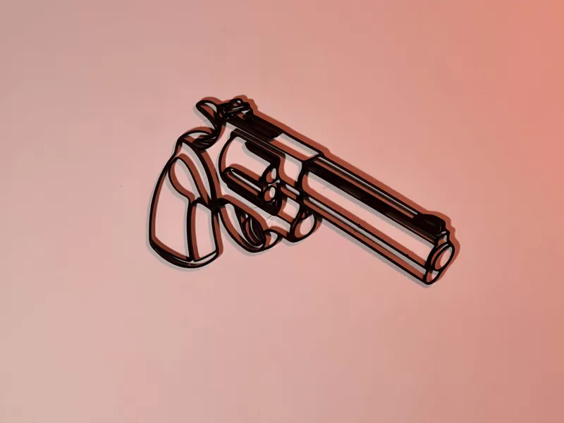 Art mural Line Art Python Revolver Rust