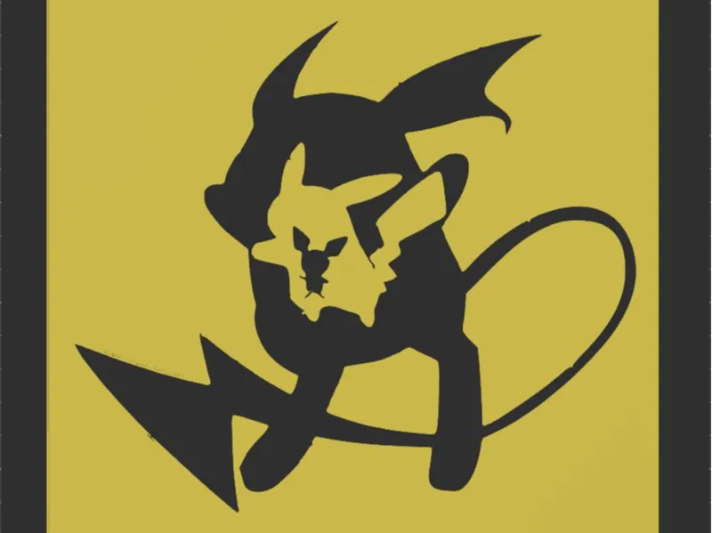 Pikachu evolution 3d wall art - no AMS