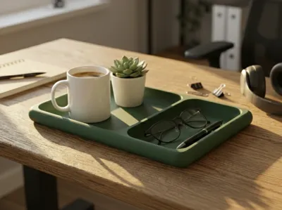 Modern Dual-Compartment Tray | Desk organizer