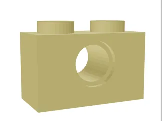 1x2 Technic brick 