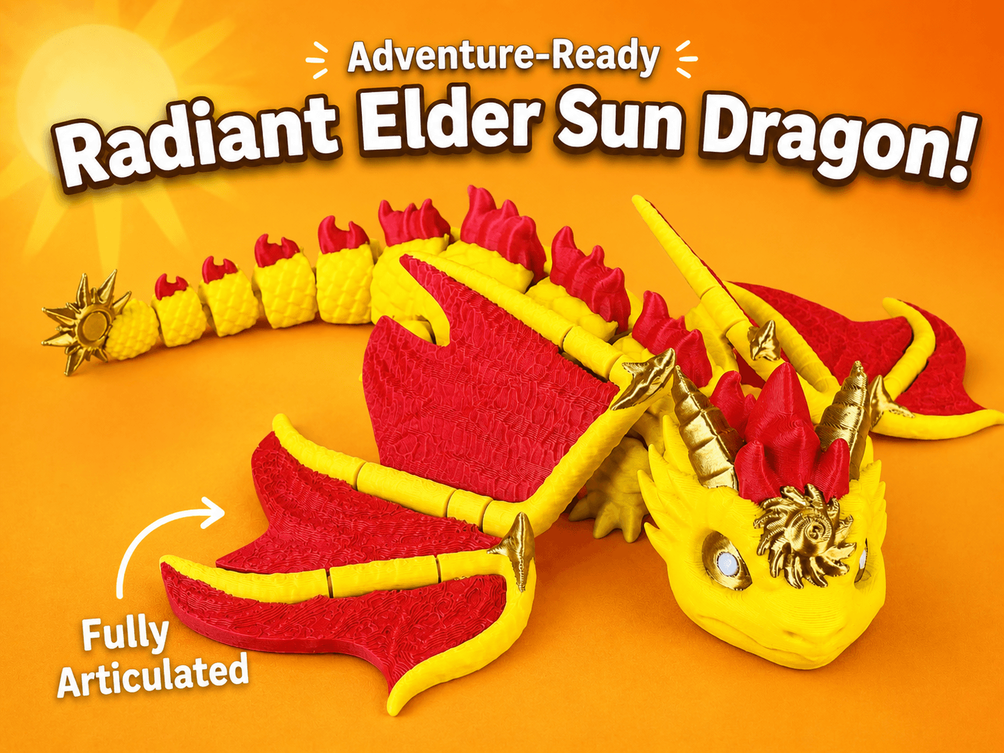 Elder Sun Dragon - Articulated Dragon Figure