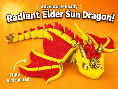 Elder Sun Dragon - Articulated Dragon Figure