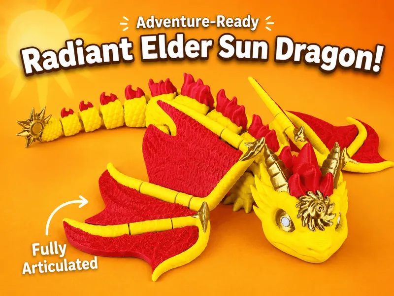 Elder Sun Dragon - Articulated Dragon Figure