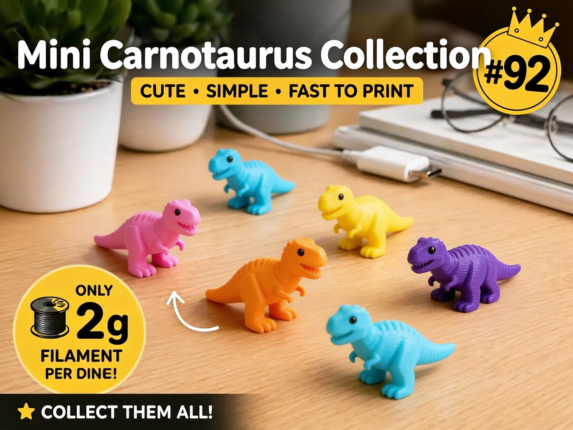 Mini Carnotaurus Fidget - Micro Zoo 3D model